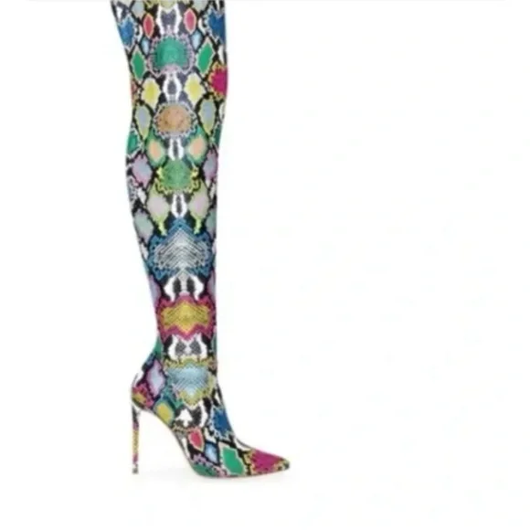 Multicolor Over the Knee Boots - Picture 2 of 4